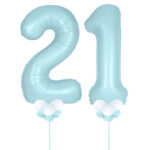 Light Blue Number 21 Balloons