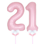 Light Pink Number 21 Balloons