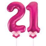 Magenta Number 21 Balloons
