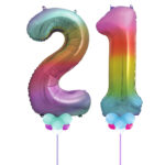 Multicoloured Number 21 Balloons