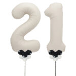 White Number 21 Balloons