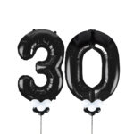 Black Number 30 Balloons