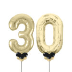Gold Number 30 Balloons