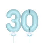 Light Blue Number 30 Balloons
