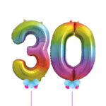 Multicoloured Number 30 Balloons