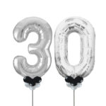Silver Number 30 Balloons