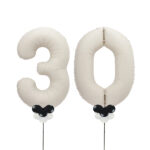 White Number 30 Balloons