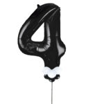 Black Number 4 Balloon