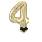 Gold Number 4 Balloon