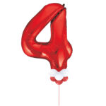 Red Number 4 Balloon
