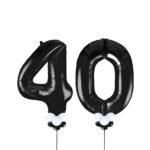 Black Number 40 Balloons