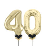 Gold Number 40 Balloons