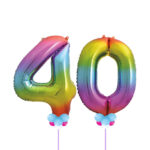 Multicoloured Number 40 Balloon