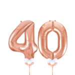 Rose Gold Number 40 Balloons