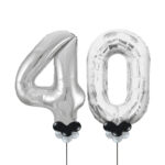 Silver Number 40 Balloons