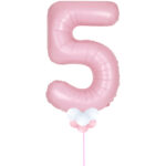 Light Pink Number 5 Balloon