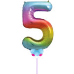 Multicoloured Number 5 Balloon