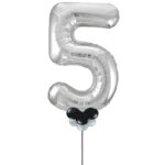 Silver Number 5 Balloon