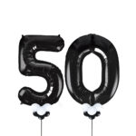 Black Number 50 Balloons