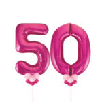 Magenta Number 50 Balloons