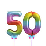Multicoulored Number 50 Balloons