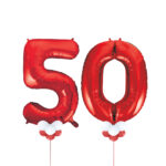 Red Number 50 Balloons