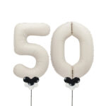 White Number 50 Balloons