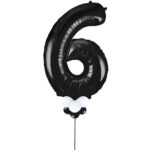 Black Number 6 Balloon