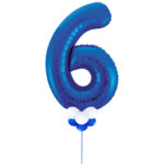 Blue Number 6 Balloon