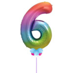 Multicoloured Number 6 Balloon
