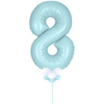 Light Blue Number 8 Balloon