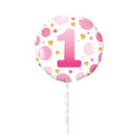 Pink Age 1 Foil Balloon 18 inch - Latex Bunch Options