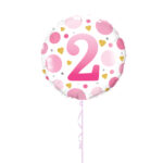 Pink Age 2 Foil Balloon 18 Inch - Latex Bunch Options