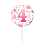 Pink Age 4 Foil Balloon 18 Inch - Latex Bunch Options