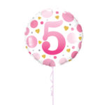 Pink Age 5 Foil Balloon 18 Inch - Latex Bunch Options