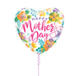 Mother's Day Heart Floral 18 Inch Foil Balloon