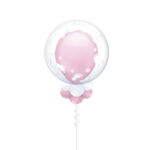 Baby Footprints Double Bubble Balloon Pink Or Blue