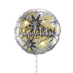 Congratulations Stars Foil Balloon 18 Inches – Latex Bunch Options
