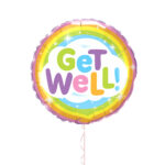 Get Well Rainbow Foil Balloon 18 Inches – Latex Bunch Options