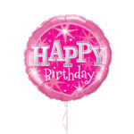 Happy Birthday Pink Foil Balloon 18 Inches – Latex Bunch Options
