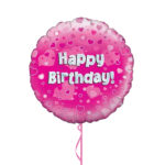 Happy Birthday Pink Foil Balloon 18 Inches – Latex Bunch Options
