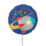 Happy Birthday Spaceship Foil Balloon 18 Inches – Latex Bunch Options