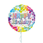 Happy Birthday Spotty Foil Balloon 18 Inches – Latex Bunch Options