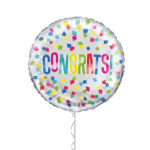 Congratulations Confetti Foil Balloon 18 Inches – Latex Bunch Options