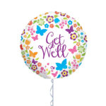 Get Well Butterflies Foil Balloon 18 Inches – Latex Bunch Options