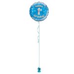 Age 1 Blue Holographic 18 Inch Balloon