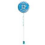 Age 13 Blue Holographic 18 Inch Balloon