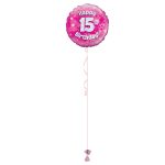 Age 15 Pink Holographic 18 Inch Balloon