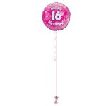 Age 16 Pink Holographic 18 Inch Balloon