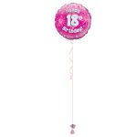 Age 18 Pink Holographic 18 Inch Balloon